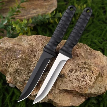 2026 New Outdoor knife self-defense knife outdoor survival knife high hardness one steel portable mountaineering knife 