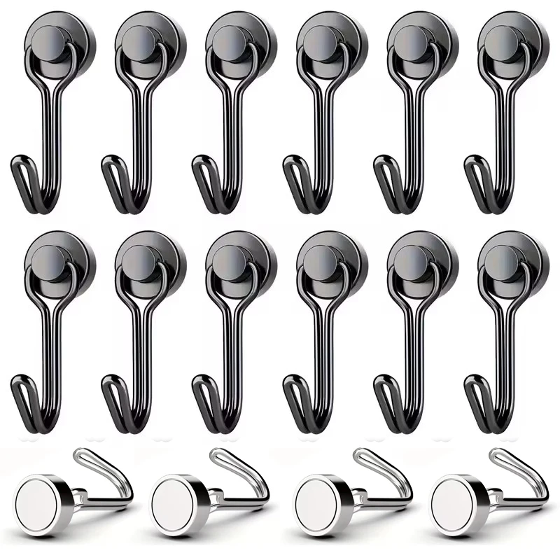 แม่เหล็กนีโอไดเมียมขนาด 16 มม. สำหรับงานหนัก แรงดูดสูงพิเศษ ตะขอแม่เหล็กแขวนสำหรับตู้เย็น ห้องครัว บ้าน สำนักงาน โรงรถ โรงงานโดยตรง 1