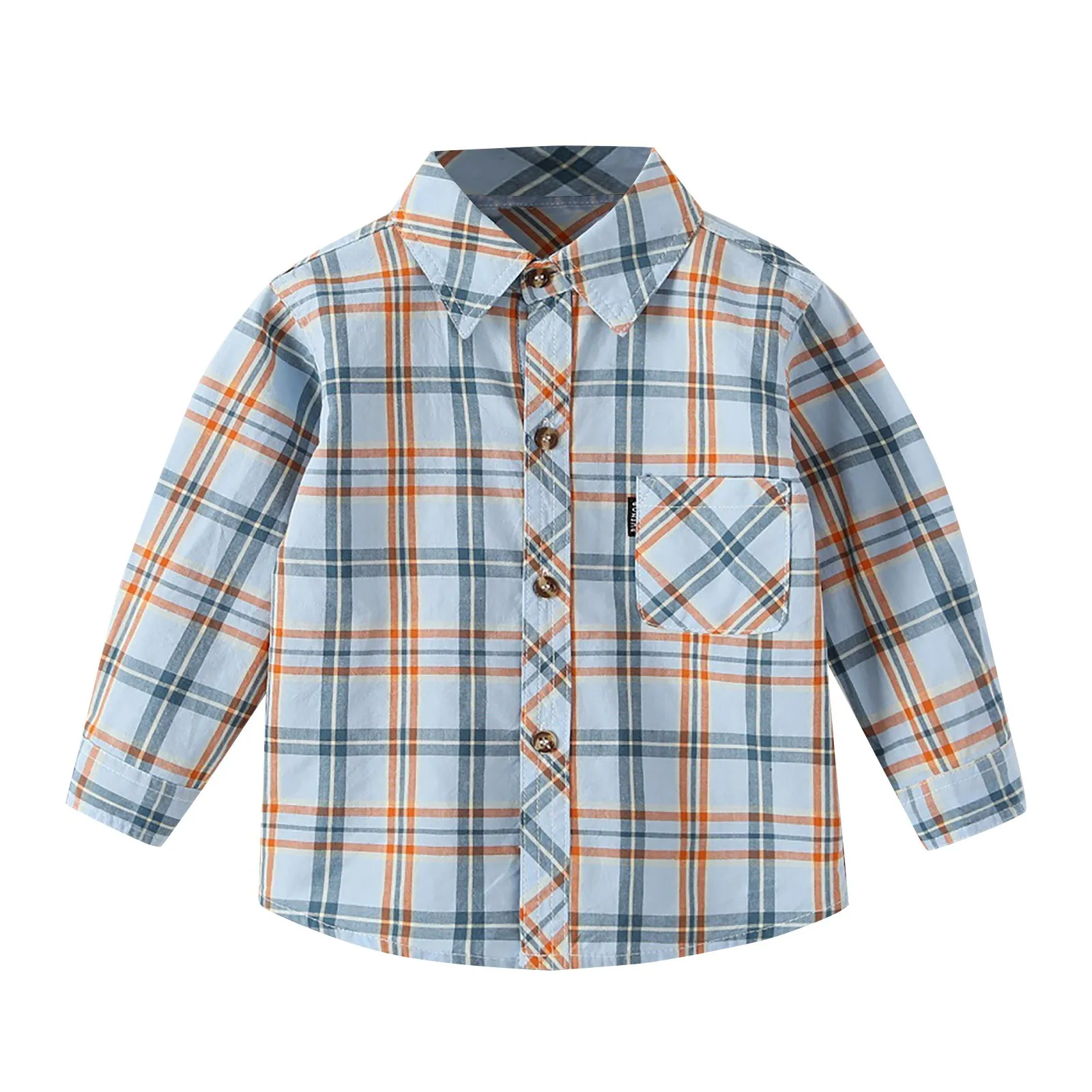 키즈 셔츠 남자아이 옷 봄 체크 셔츠 남아 여아 블라우스  체크무늬 면 상의 2 3 4 17세 청소년 긴팔 셔츠