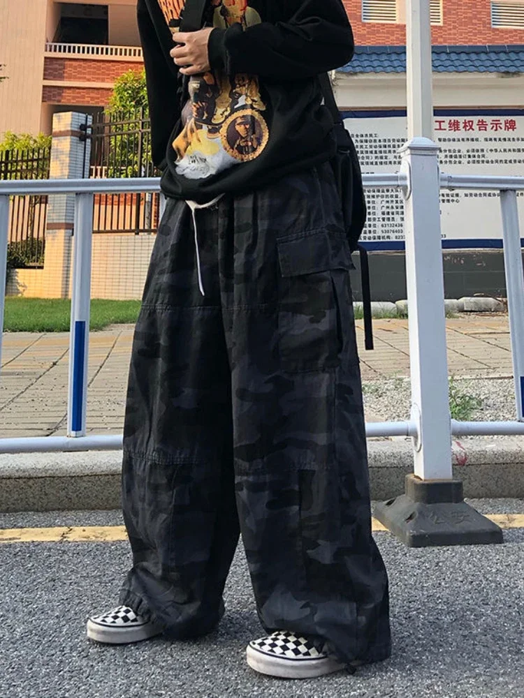 Retro Cargo Pants Men's Japan Street Loose Wide-leg Trousers Spring Autumn High Street Pants Harajuku Fashion