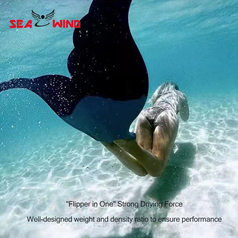 New mermaid webbed adult female water training single tailed diving frog shoes made of rubber material 4