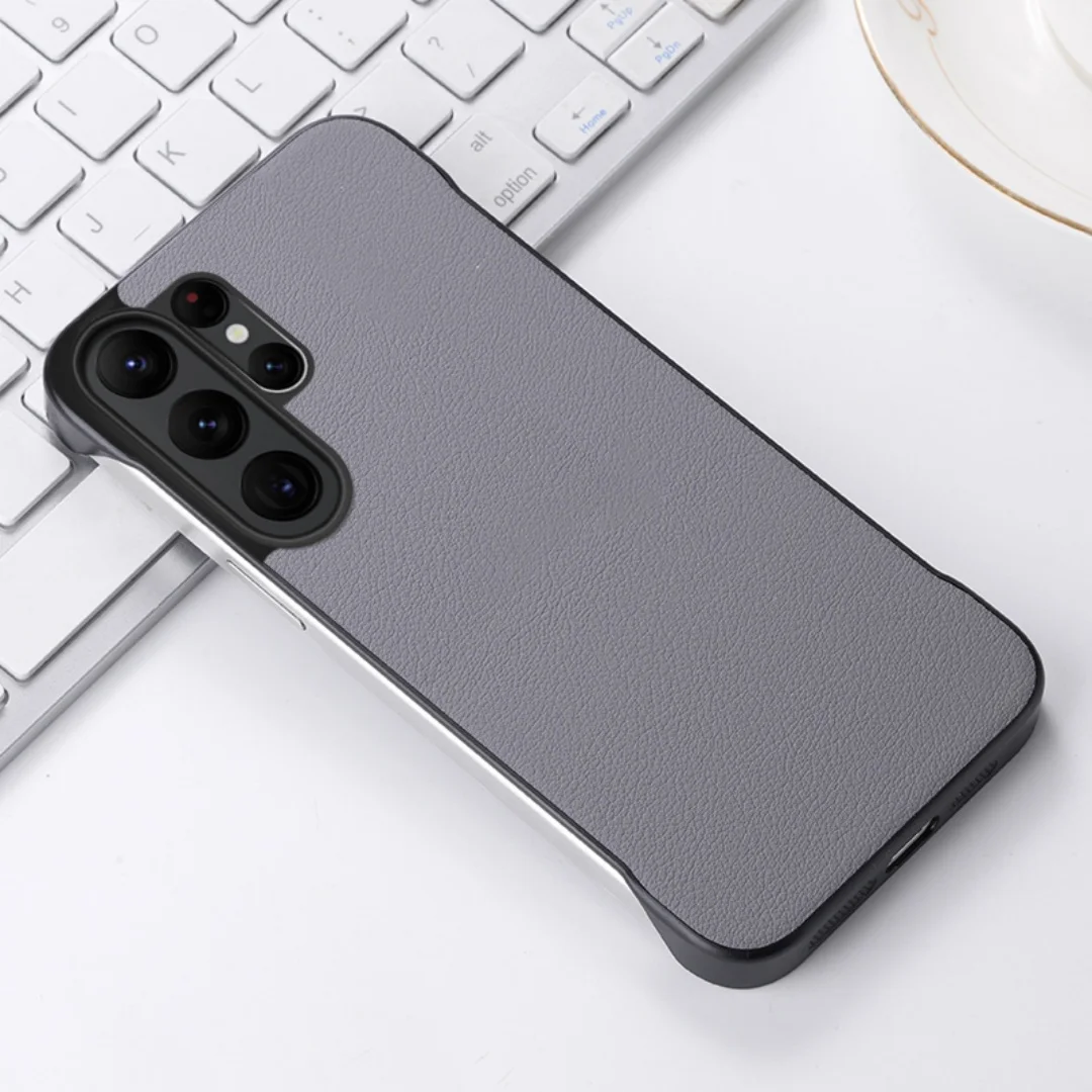 Luxury Business Leather Frameless Matte Phone Case with Fall Protection