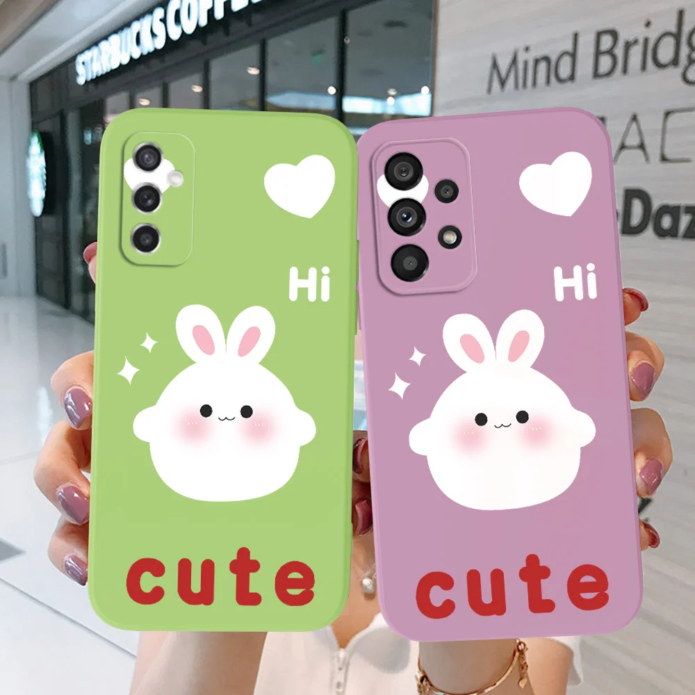 Custodia Per Samsung Galaxy A04 A04E A10 A10S A11 A12 M12 A82 Cover Per Telefono Soft Silicon White Rabbit