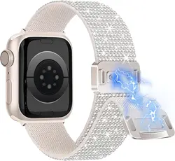 Nylon Magnetic Bling Strap - 46mm 44mm 45mm 49mm (Starlight)