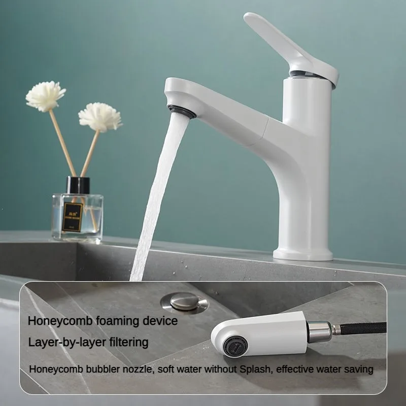 

Pull Out Bathroom Faucet Basin Mixer Sink Faucets Multifunctional Hot Cold Water Washbasin Tap