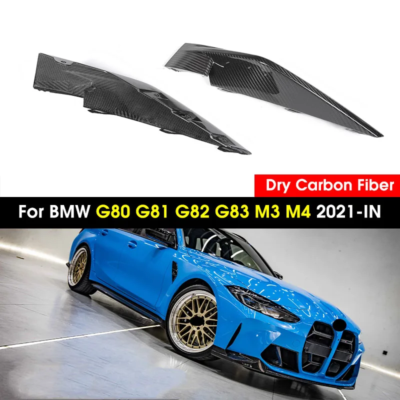 BMW G80 G81 G82 G83 M3 M4 2021-IN용 드라이 카본 파이버 자동차 프론트 범퍼 스플리터 립, 프론트 스플리터 교체 립 에이프런 트림
