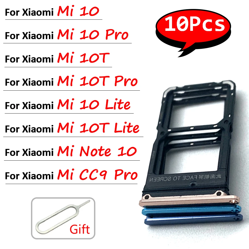 Vassoio SIM Per Xiaomi Mi CC9 Pro E Mi Note 10: Alloggio Per 2 SIM, Colore A Scelta!