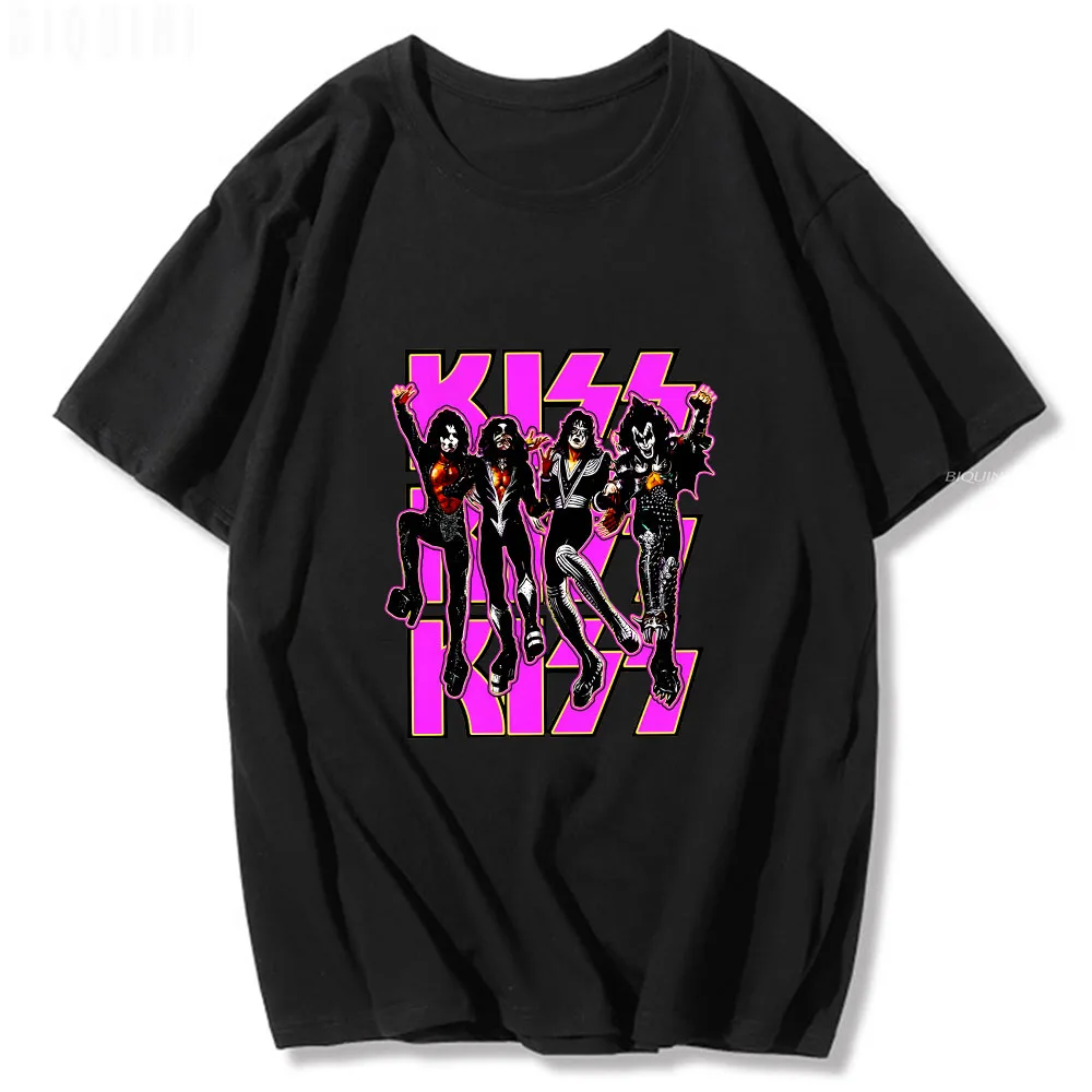 Kiss Rock Band Cotton Tshirt Rock Roll Shirts Kiss Tshirt Band