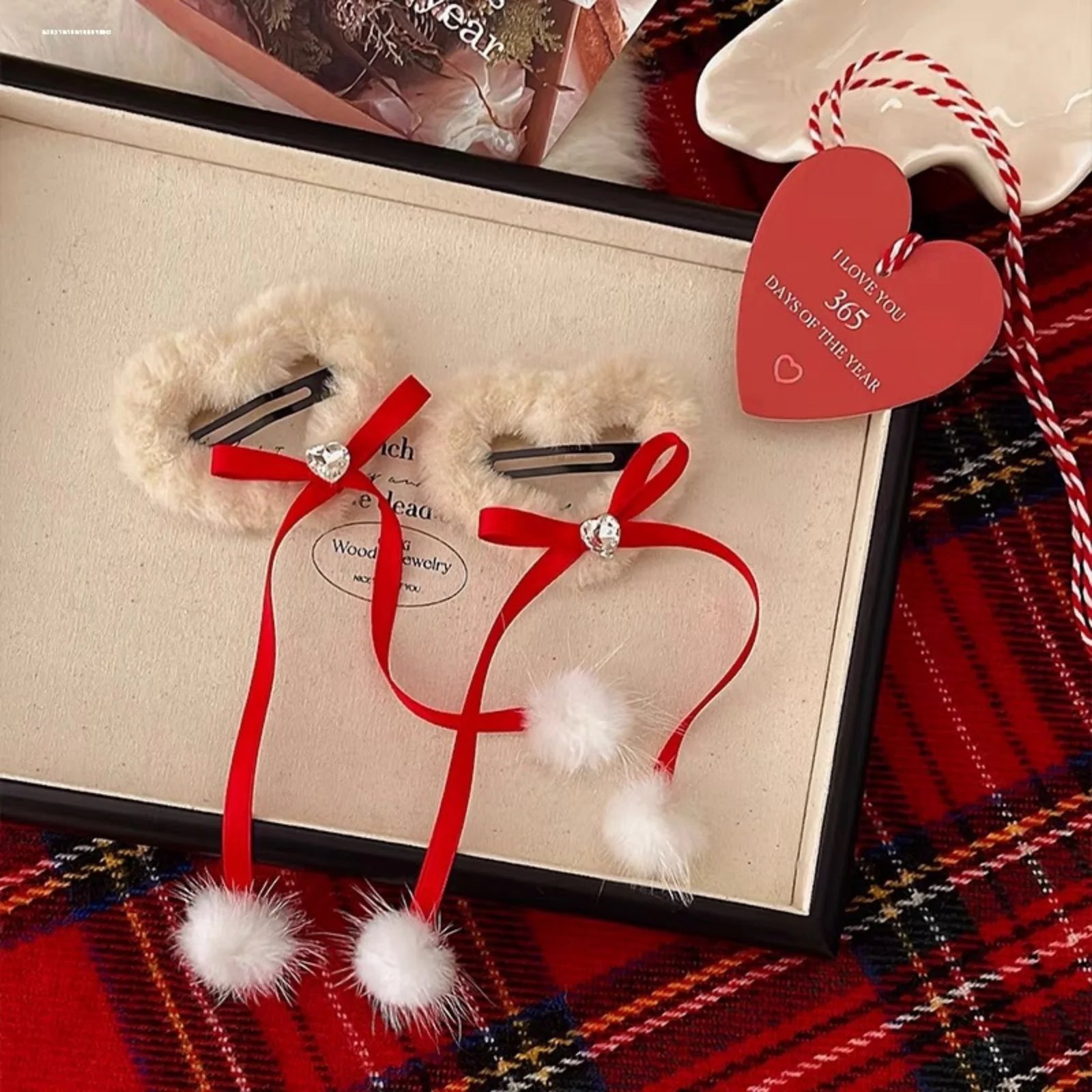 1PC Christmas Velvet Scrunchies Set: Santa, Reindeer & Gift Designs, Cute Hair Ties For Holiday Parties, Festive Accessories