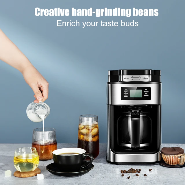 8 Cup Drip Coffee Maker - Stainless Steel Coffee Maker - Programmable Coffee Maker with Timer - As Picture