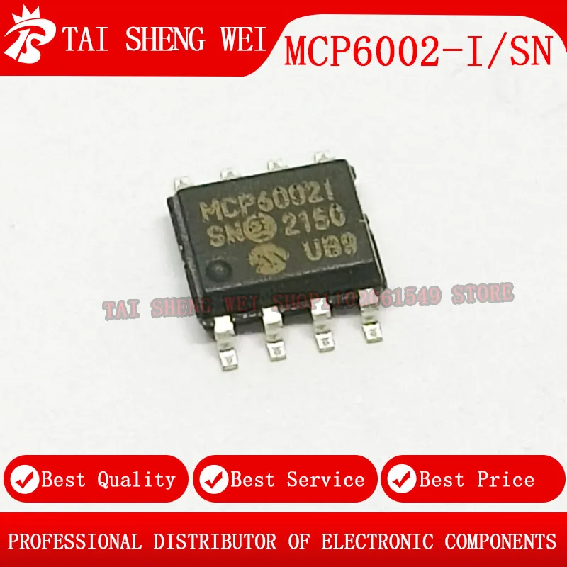 

20PCS MCP60021 MCP6002-ISN MCP6002I SOP-8 IC