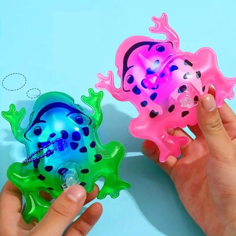 Frog Balloon Mini 10.5x6x11.5cm Inflatable Toys Glow Pink Durable Outdoor Unzip