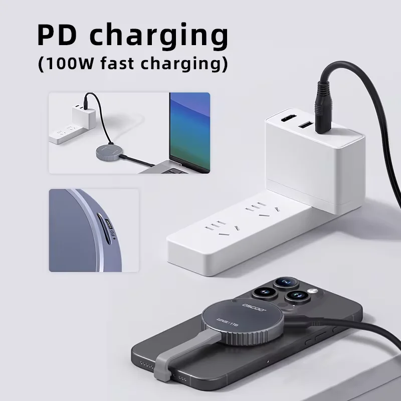 OSCOO SSD MD008 512GB 1TB Portable SSD USB3.2 Gen2*1 & Type C 10Gbps For Iphone 15 Pro/Pro Max