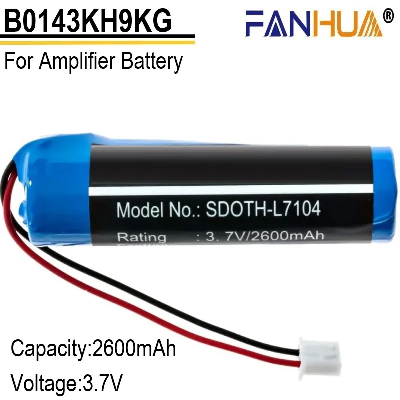 

Amplifier Battery, Works with Croove B0143KH9KG Amplifier, (Li-Ion, 3.7V, 2600 mAh) Ultra High Capacity Battery