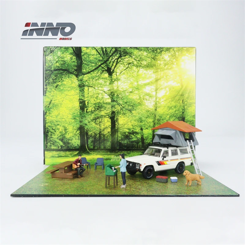 

INNO 1:64 LAND CRUISER FJ60 Car Camping Diorama with Figures Diecast Model Car