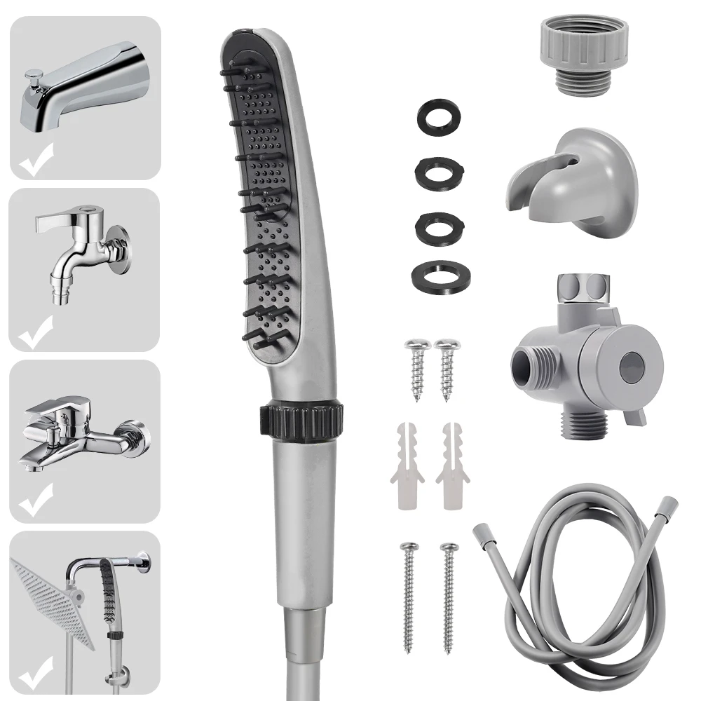 Multi function High Pressure Pet Shower Head with Silicone Comb Brush