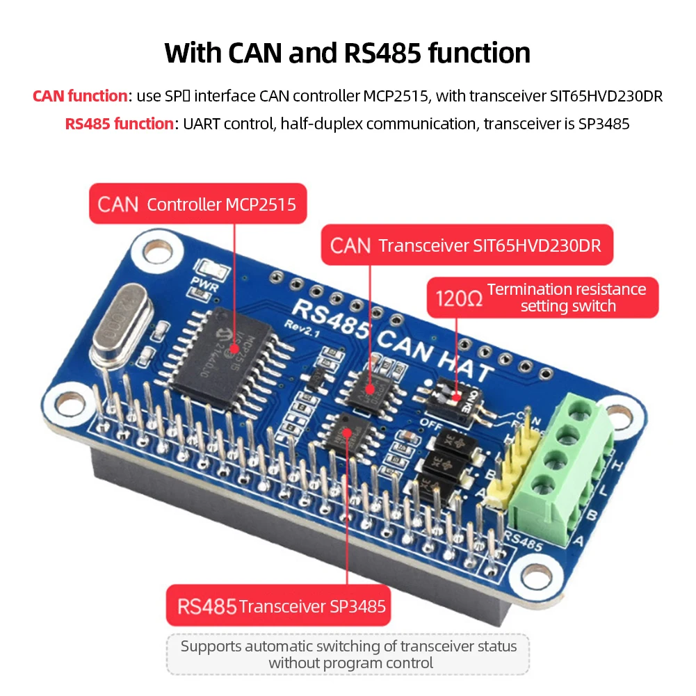 CAN HAT  Ÿ  UART  , RS485 SPI CAN  ,  ̿