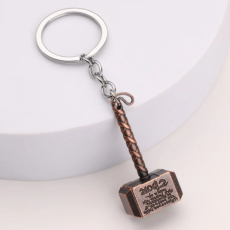 Movie Mjolnir Thor Hammer Metal Keychain Superhero Cosplay Unisex Car Keyring Bag Key Chains Costumes Props Jewelry Accessories