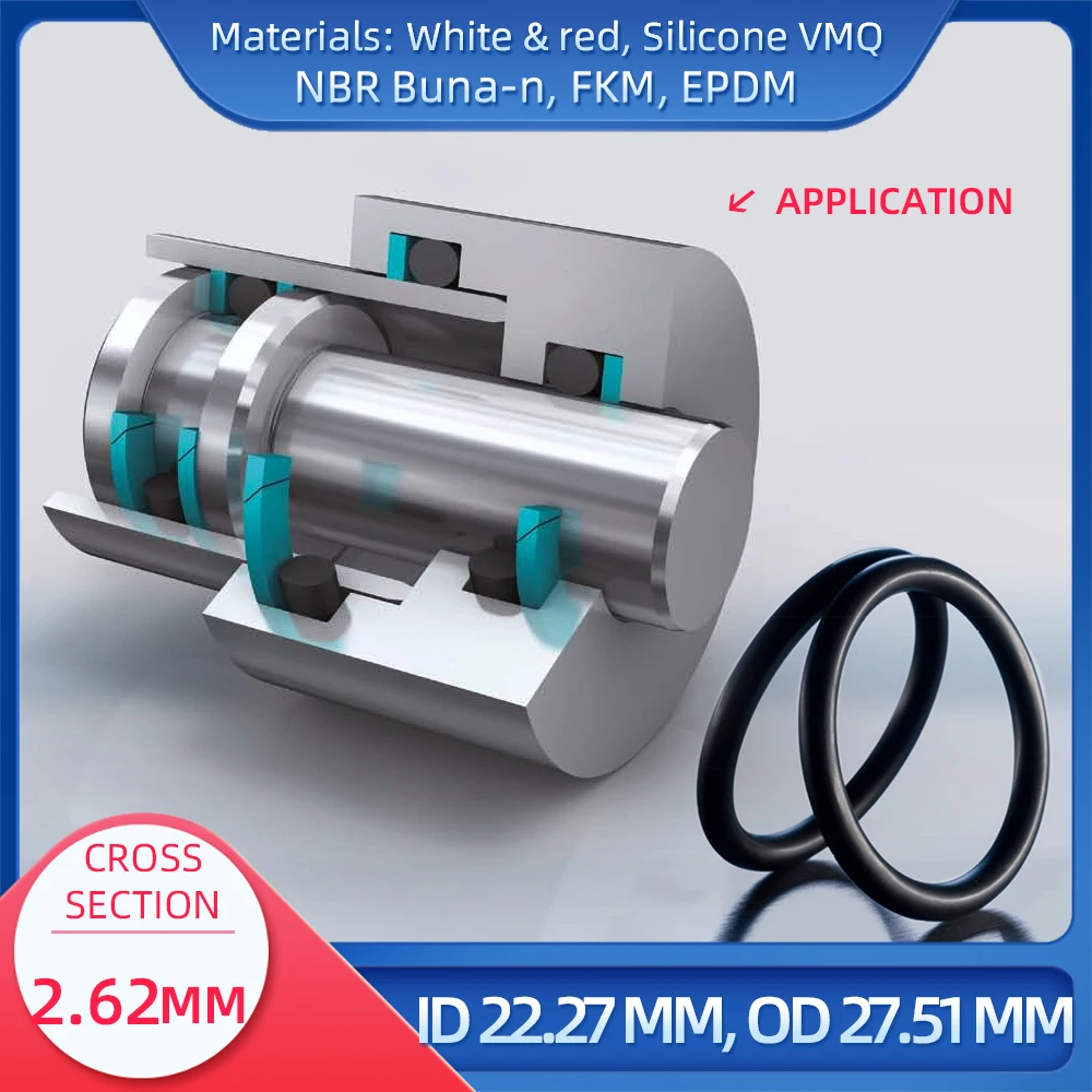 O  CS 2.62mm ID 22.27mm OD 27.51mm , Ǹ VMQ NBR FKM EPDM ORing Seal Gaske