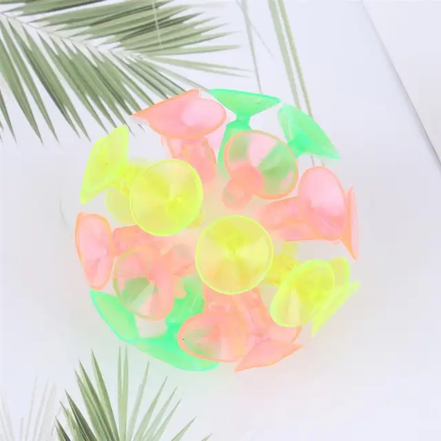 7Pcs Ball Toy Glowing Creative Interactive Multicolored Party Toy Plaything Suction Toy Suction Cup Ball for Kids Girl 4