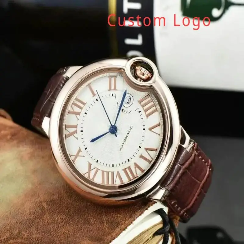 

New fashion high quality men's automatic movement watch 44mm waterproof leisure business mechanical men's watch custom trademark