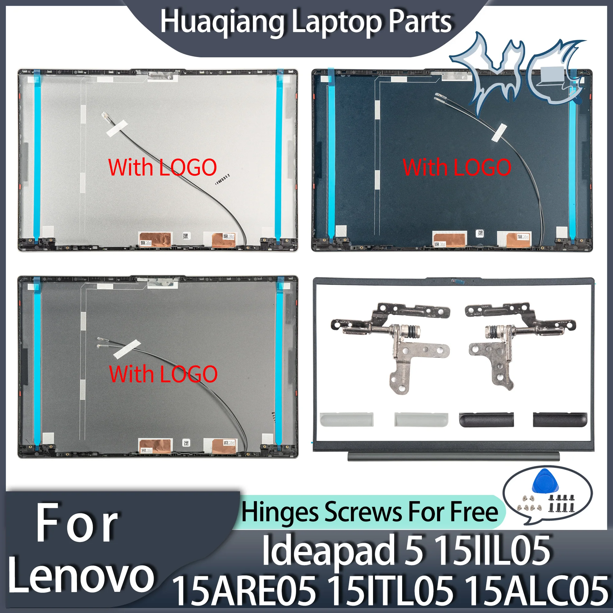 Новая деталь для ноутбука Lenovo Ideapad 5 15IIL05 15ARE05 15ITL05 15ALC05 2020 2021, задняя крышка ЖК-дисплея, Сменные петли