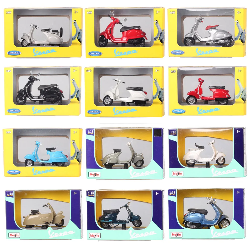 Maisto 1/18 Piaggio Vespa Scooter 98 PK 125 GTR P150X 300 MP5 Primavera GTS 125CC 150CC 946 Motorcycle Diecast Toy Model Bike maisto 1 18 suzuki rm z250 alloy motorcycle diecast bike car model toy collection mini moto gift