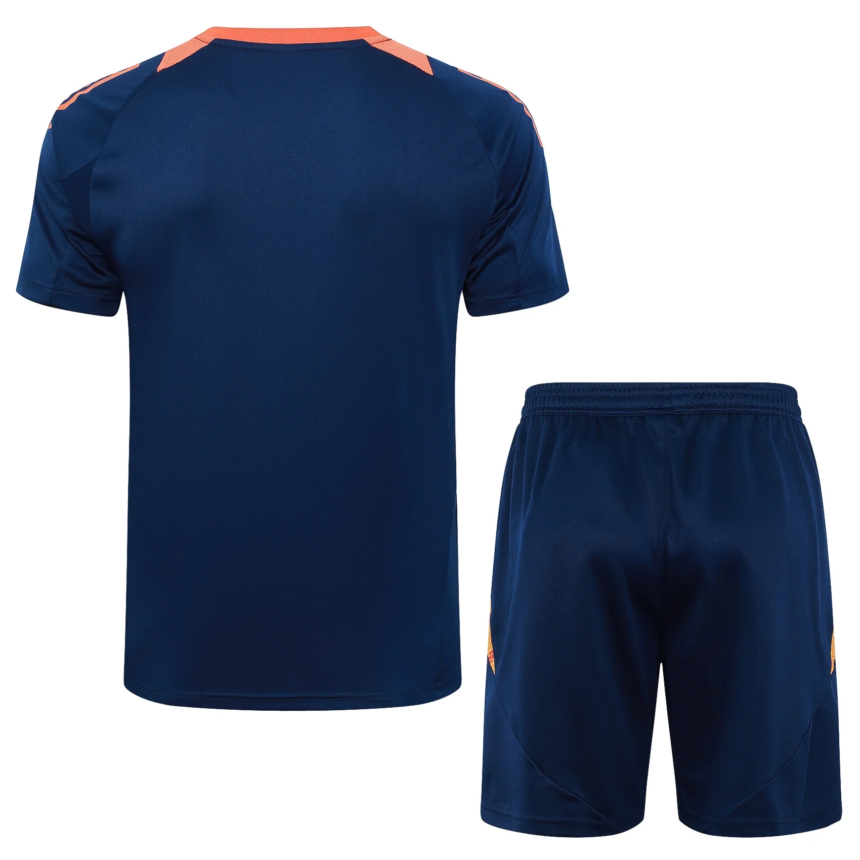 Adidas Soccer Jerseys Men Classic Short-sleeved and Above-the-knee Shorts Polyester Trendy Training Suit Blue