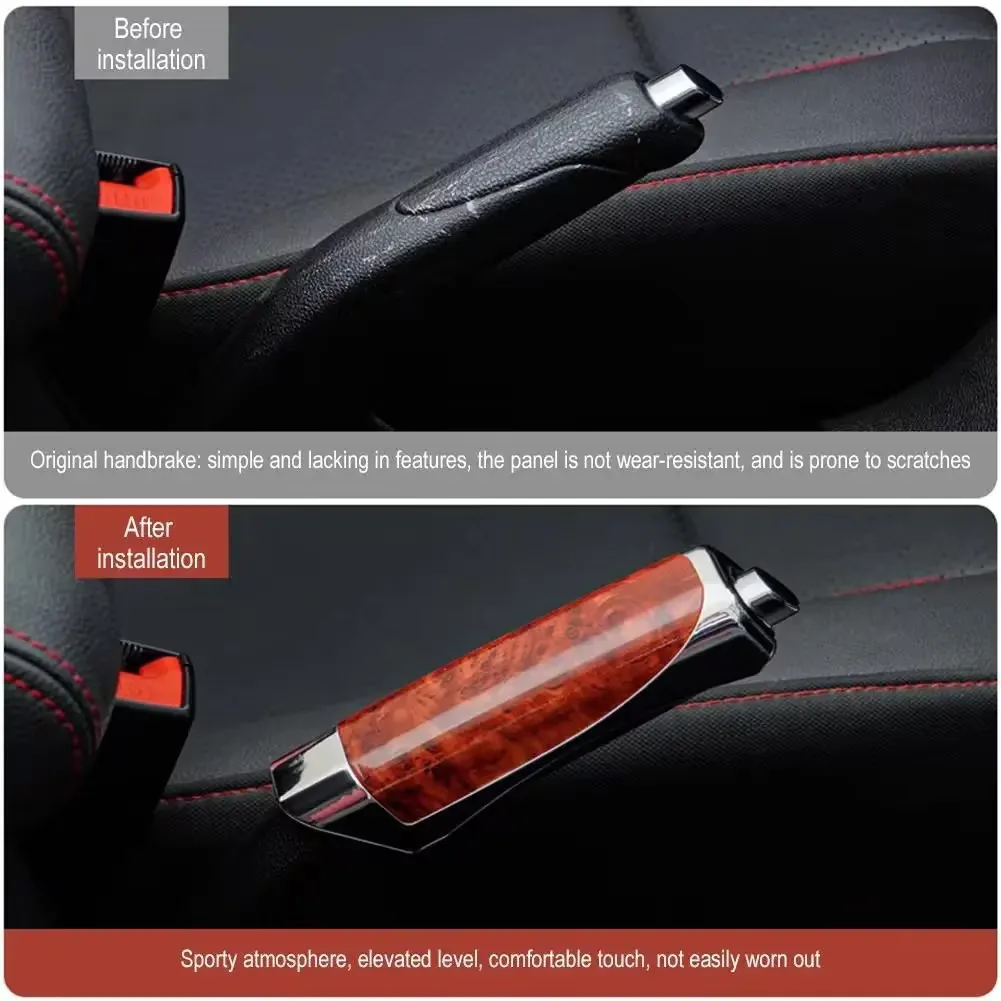 Hand Brake Cover Universal Car Handbrake Grips Carbon Fiber Parking Brake Decoration