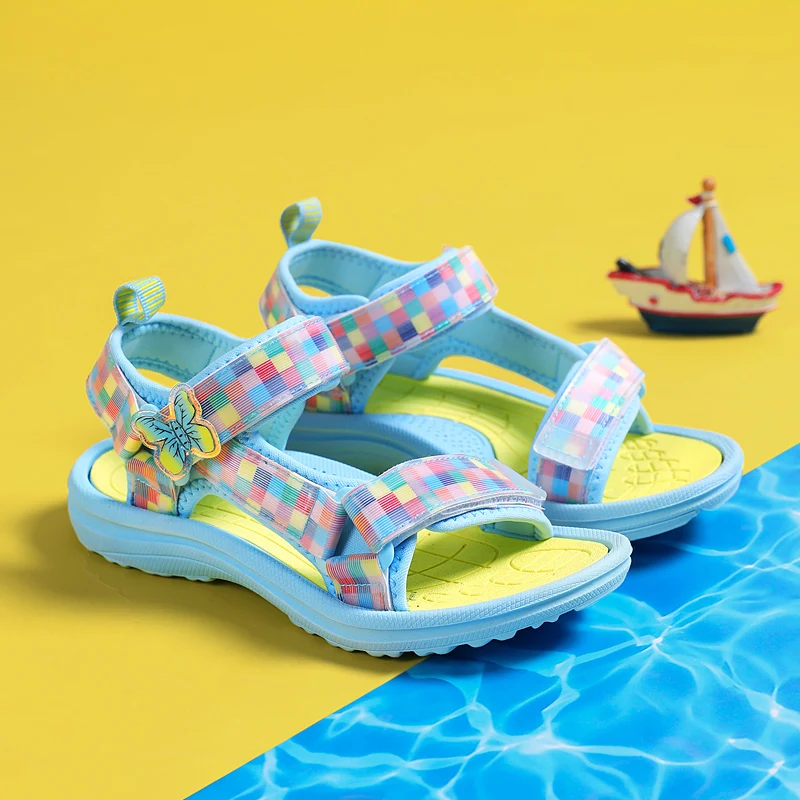 Sandales Pour Fille - Taille 32, Semelle Souple En Caoutchouc, Bout Rond, Talon Plat 2,5 Cm - Style été Princesse, Couleur Assortie