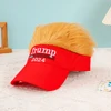 Trump 2024 Wig Hat Baseball Cap Make America Great Again Slogan Embroidered Hat Support Donald Trump President Hat with Hair 3