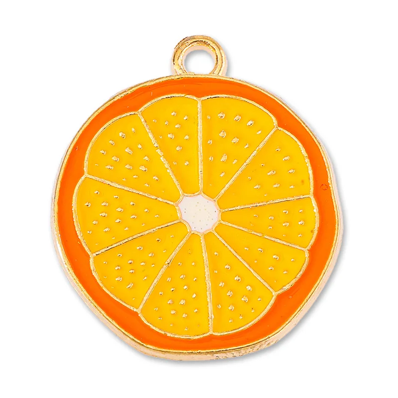 Orange Slice Charms | Faux Food Pendant | Resin Fruit Cabochon | Kawaii  Chunky Jewellery Supplies (2pcs / 27mm x 32mm / Flat Back)