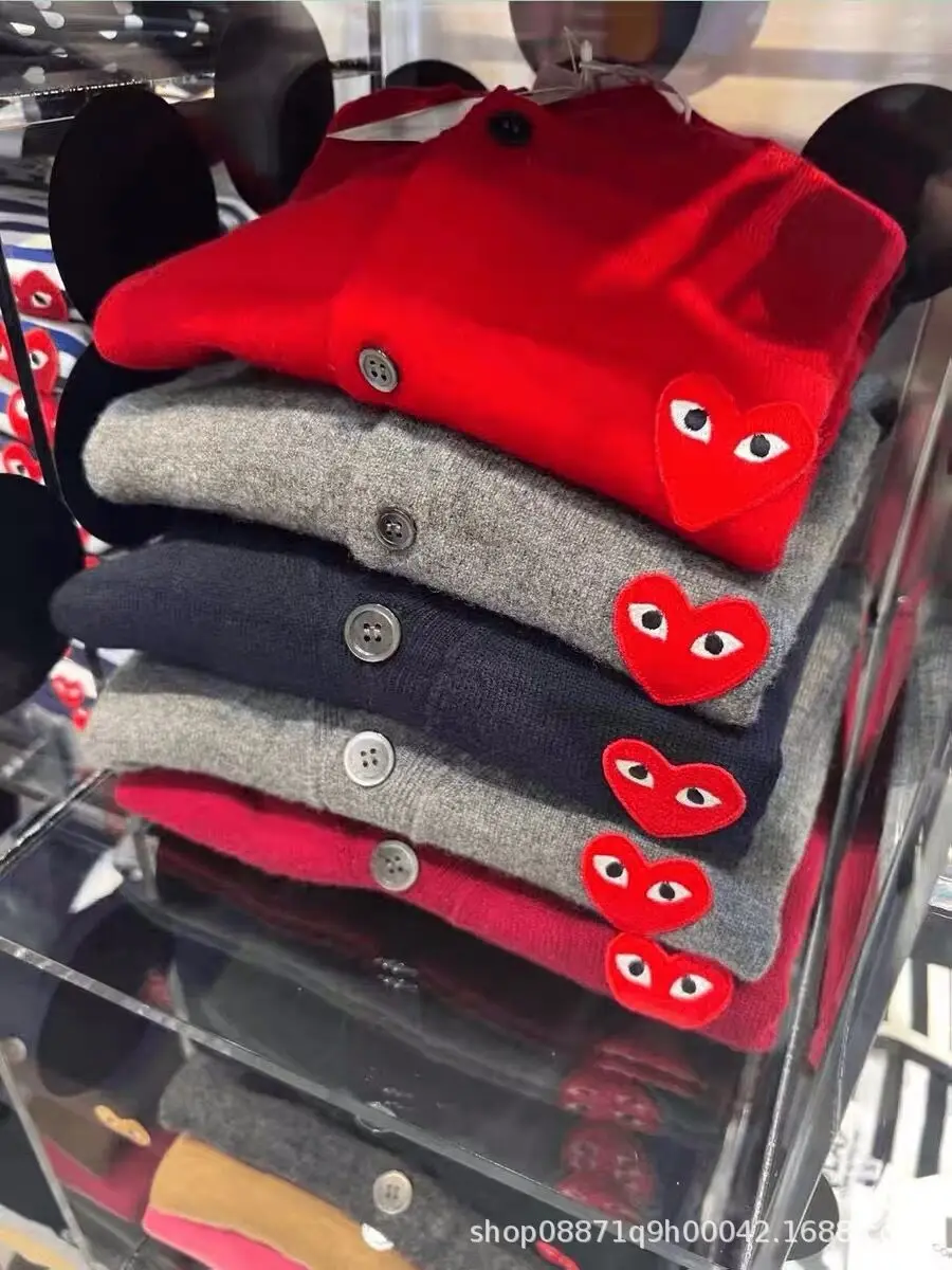 Love wool knitted sweater women's cardigan long sleeved men's couple parent-child outfit Chuan Jiu same style Baoling jacket