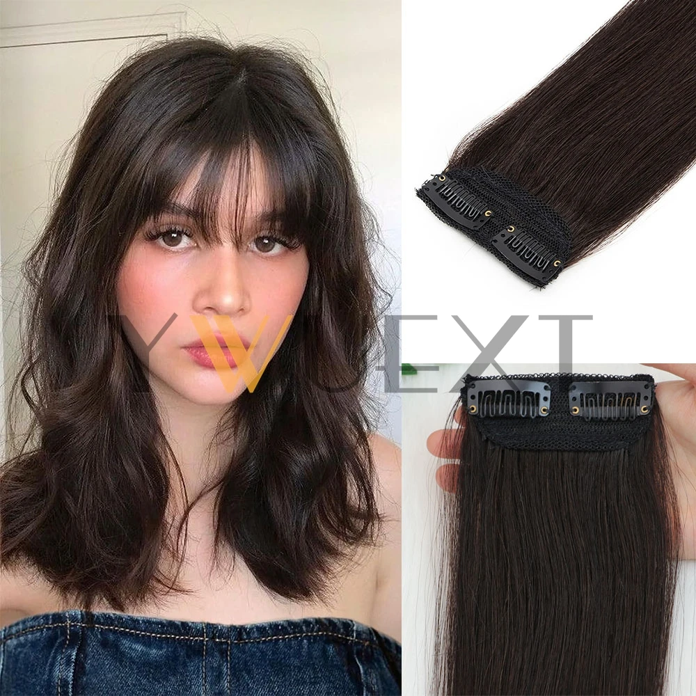 Mini Clip In One Piece Hair Pad Real Remy Human Hair Clip in Hair Extensions Short Straight Adding Hair Volume For Women