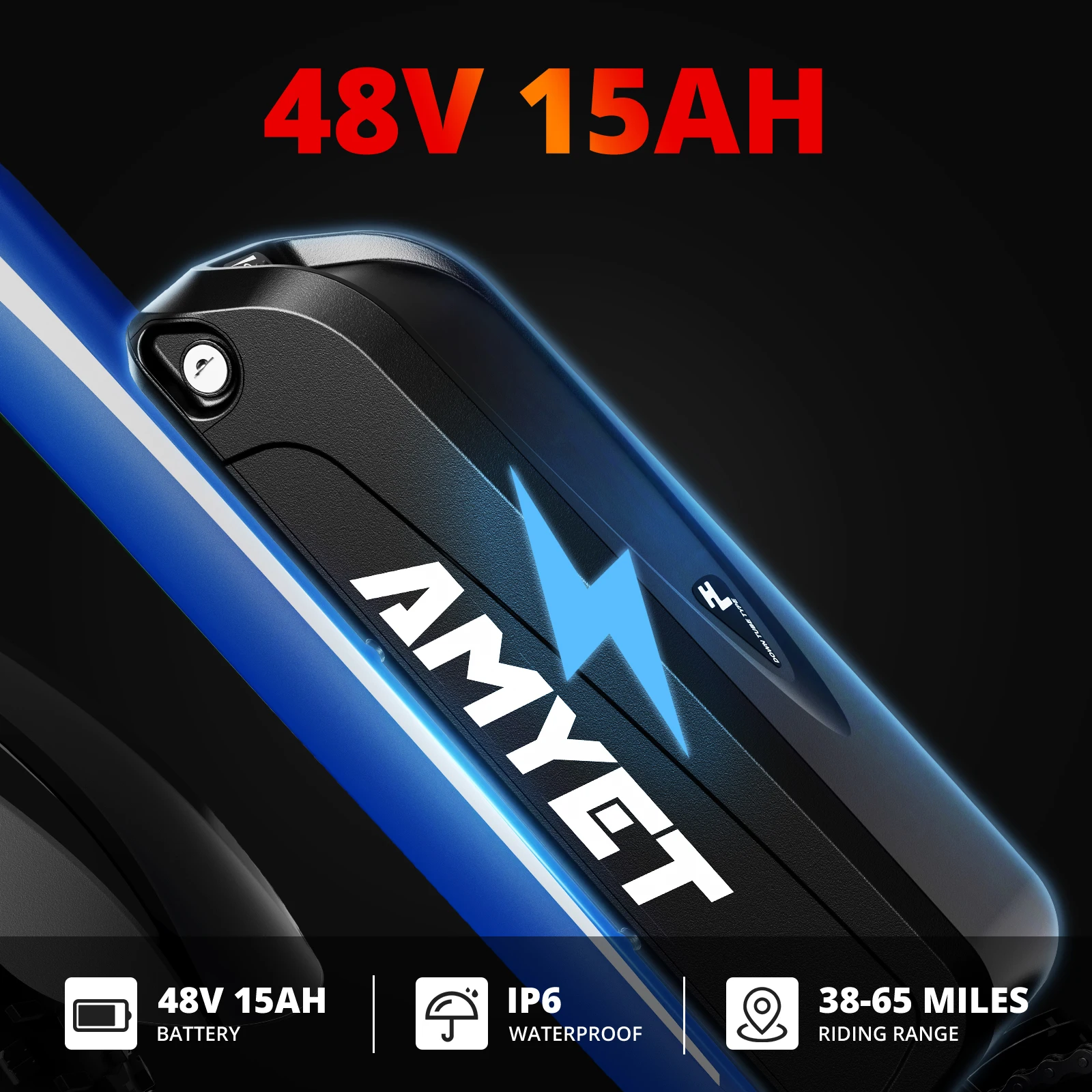 AMYET Electric Bike EB26 Adults 31mph Peak 1500W 720WH 26