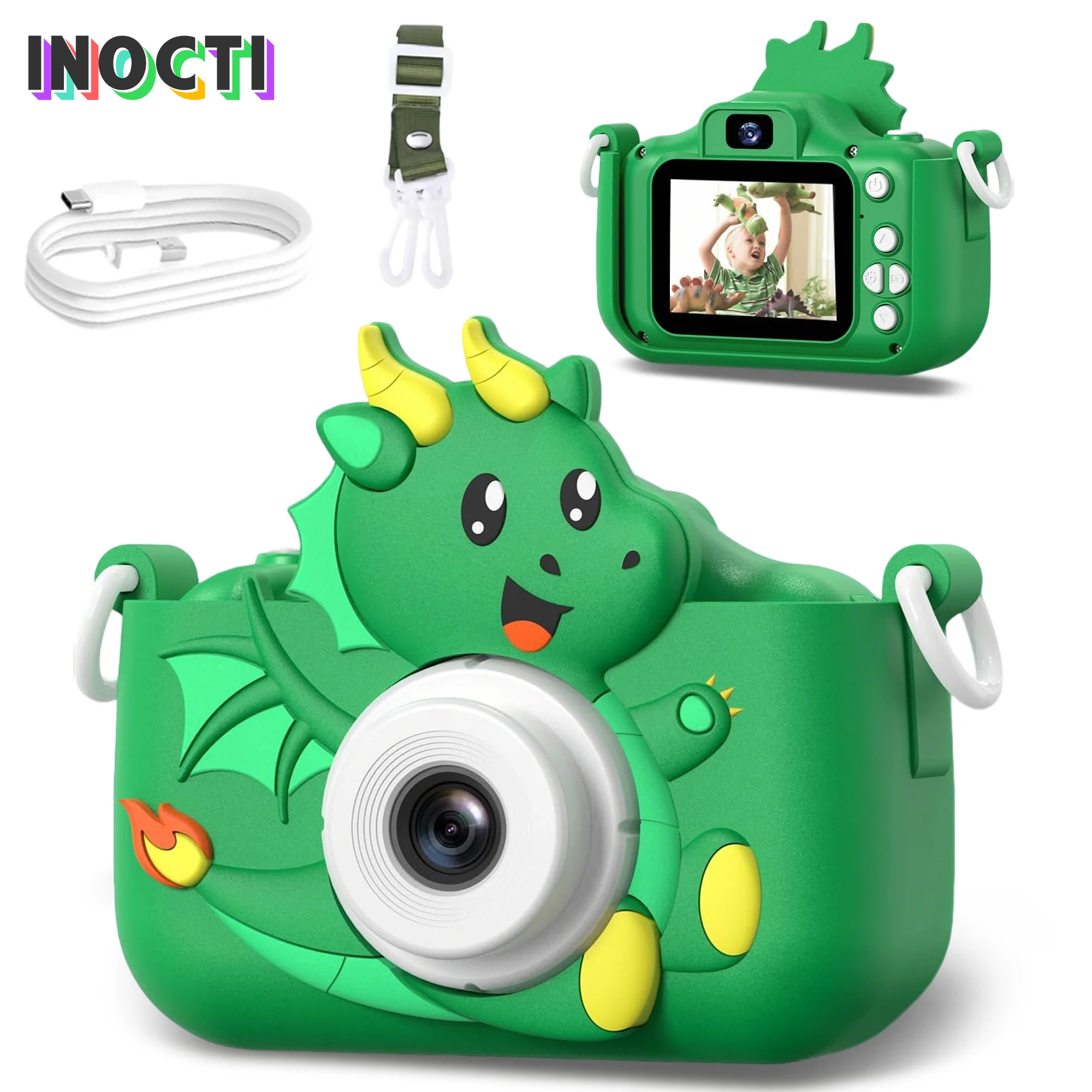 מצלמת ילדים דיגיטלית מצלמה כפולה HD 1080P מצלמת וידאו צעצועים מיני מצלמת תצוגה צעצועים לילדים למתנת יומולדת/חג המולד