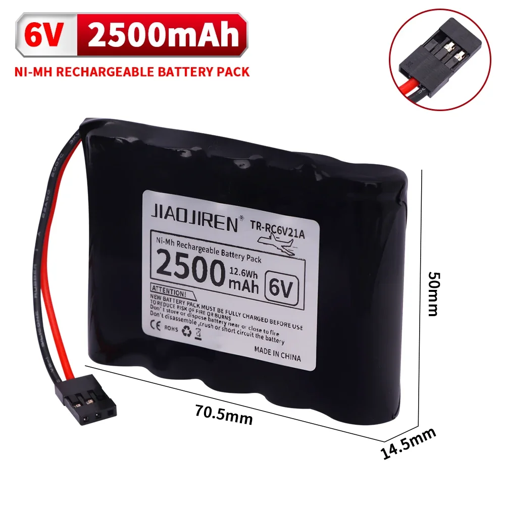 Batterie RC NiMH 6V 2500mAh avec Connecteur Hitec - Lot de 1 à 5