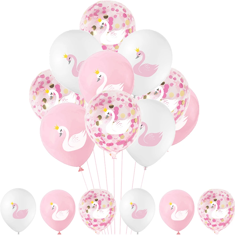 12 Zoll Schwan Prinzessin Thema Ballon rosa weiß Latex Ballon Krone Schwan Hochzeit Mädchen Geburtstag Baby Shower Party Dekor Szene Layout