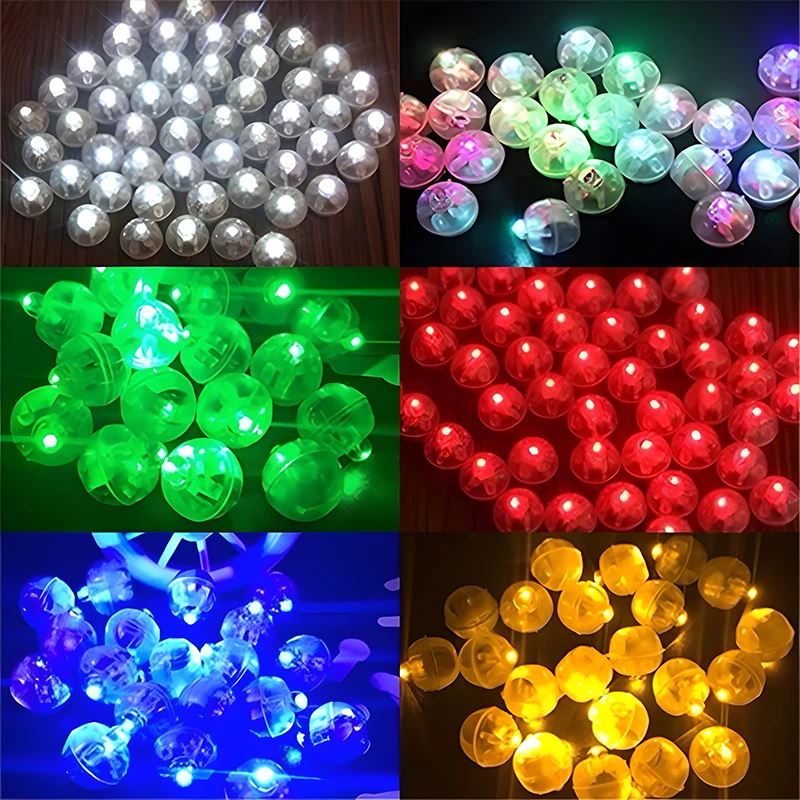 10/20/100Pcs Tumbler Small Round Ball Glow Light Ball LED Flash Luminous Lamps Lantern Light for Birthday Wedding Party Decor