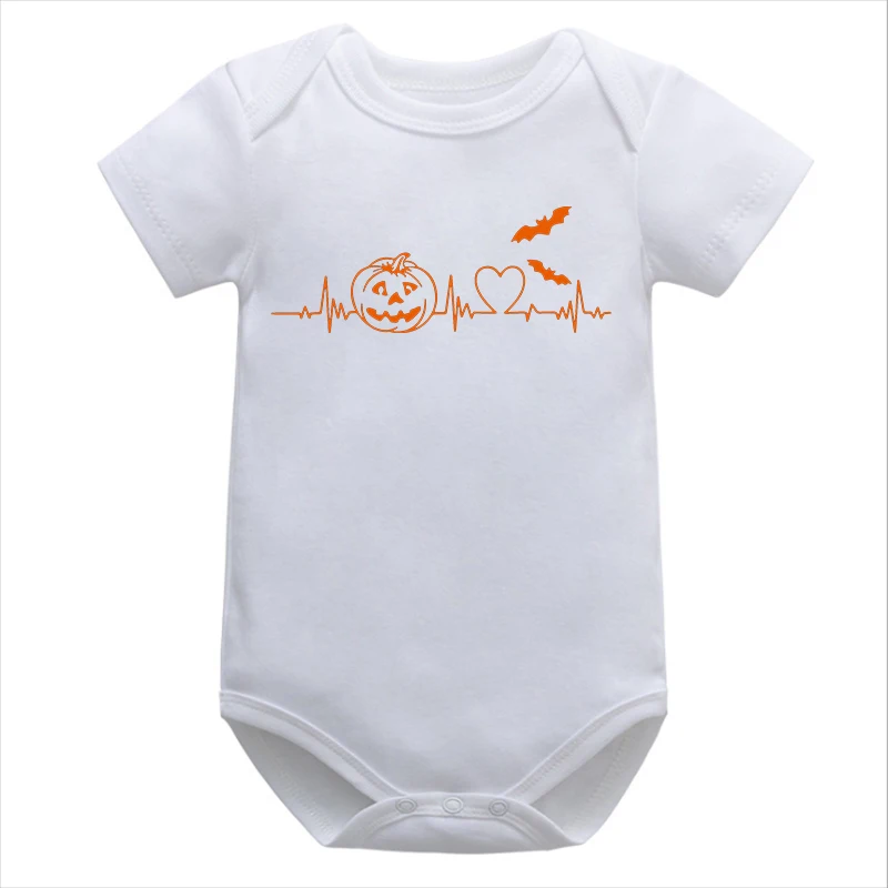 

Halloween Pumpkin Heartbeat Newborn Clothes Halloween Pumpkin Baby Clothing Funny Halloween Bodysuits Fall Baby Items m
