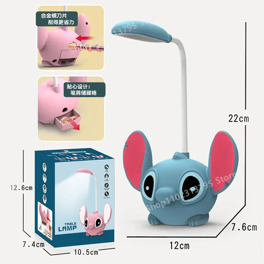 

Disney Stitch Night Lantern Cartoon Anime Platform Light Cute Party Decoration Gift Child Box Table Lamp with Pencil Sharpener