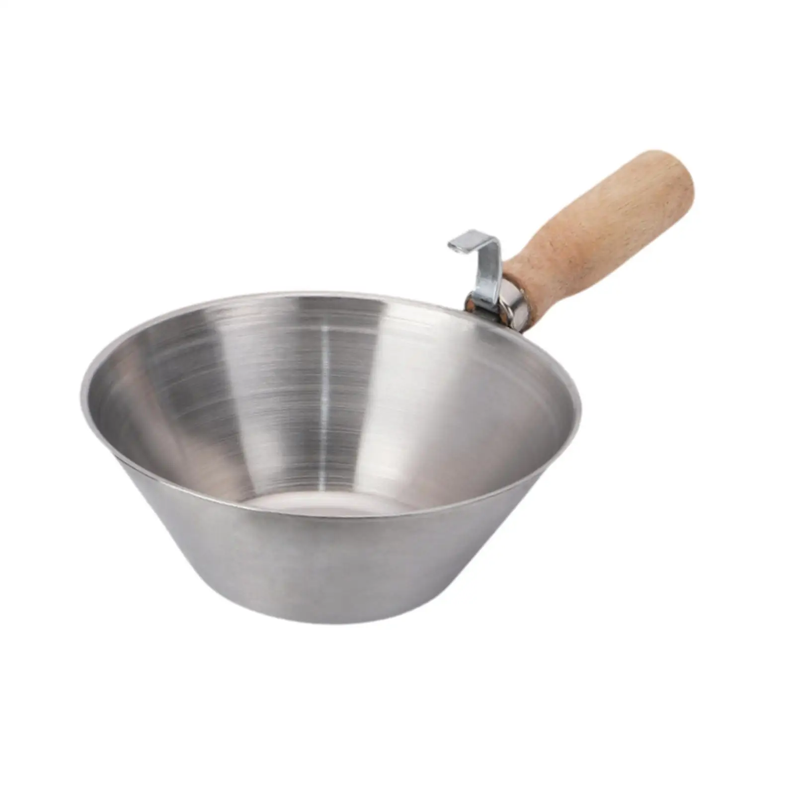 Cement Bucket Scoops Wooden Handle Construction Tool Bowl for Plastering