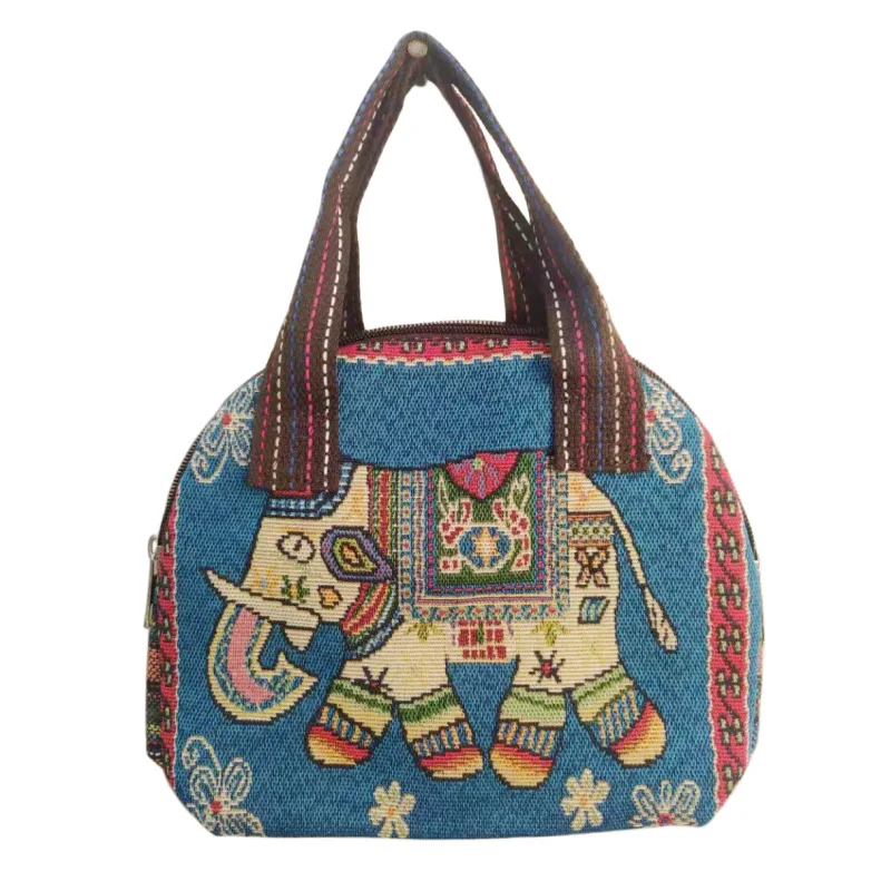 

Ethnic Style Double Sided Embroidery Small Canvas Handbag Women's One Shoulder Cartoon Fabric Bag Casual Purses and Handbags