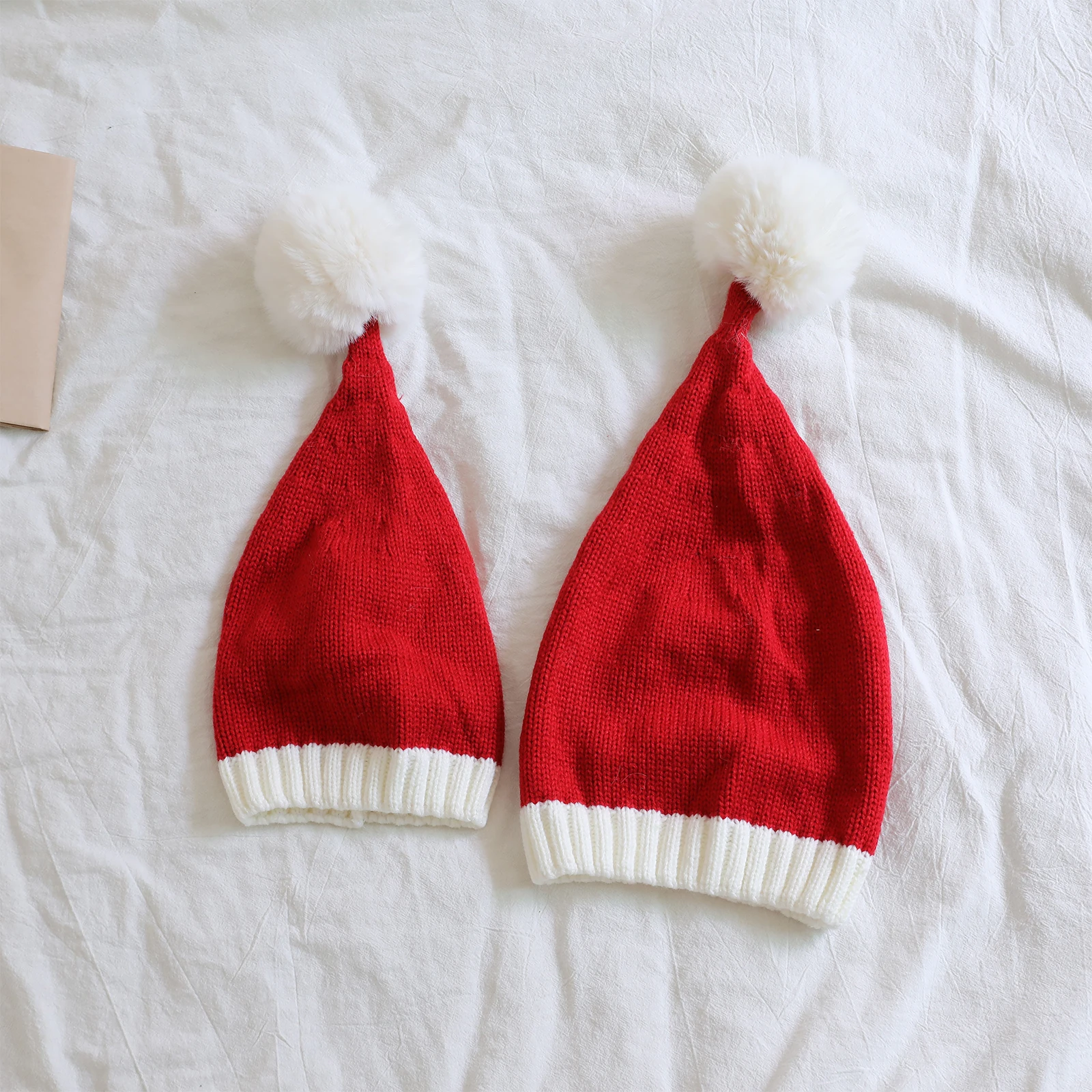 

1PC Christmas Knit Hat Winter Warm Striped Beanie Cap Cold Weather Pom Hat for Kids and Adults
