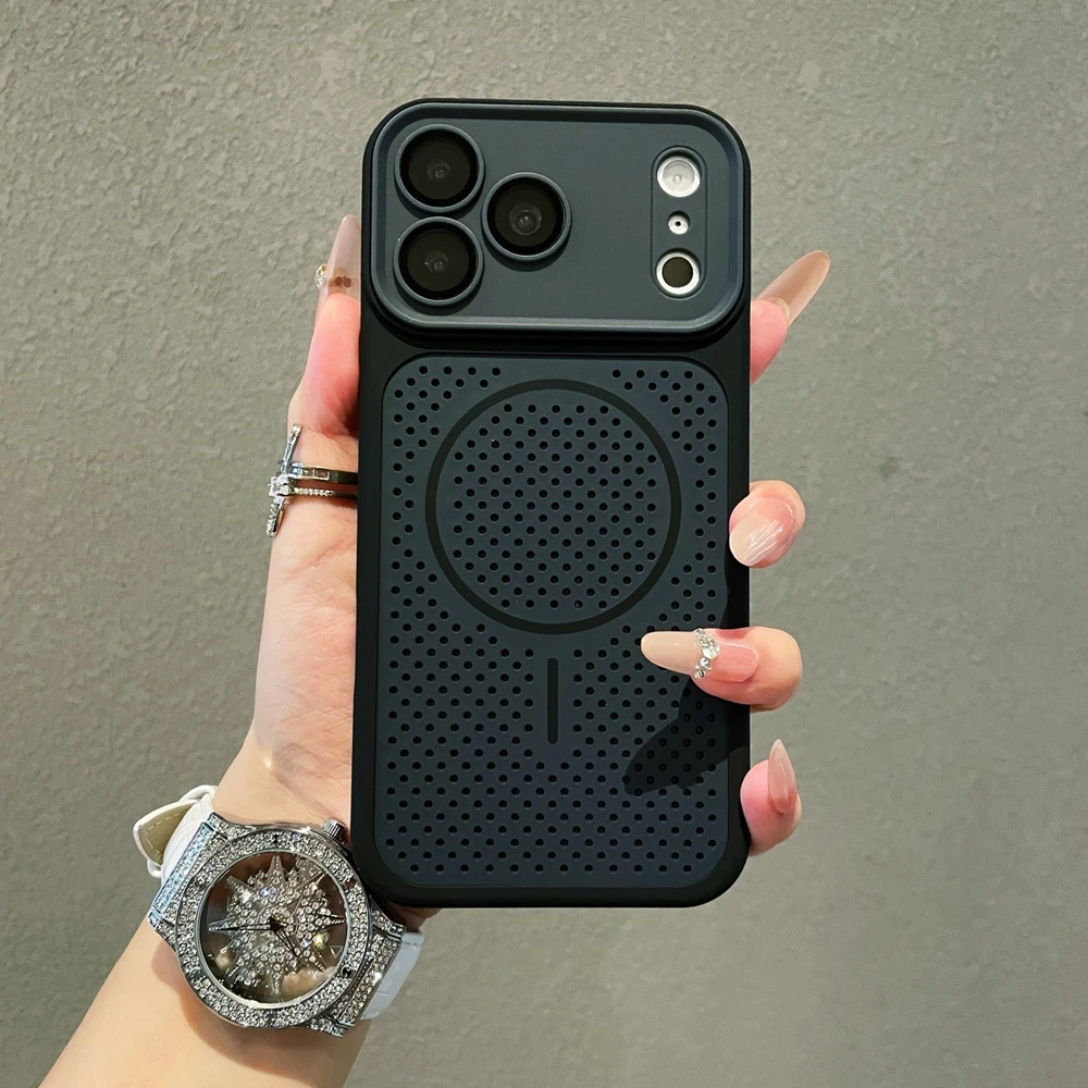 Breathable Grid Matte Magnetic Case with Cooling Heat Dissipation