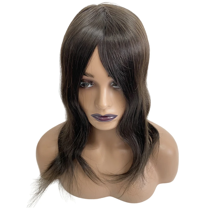 

Malaysian Virgin Replacement 20 inches #1b Color 7x9 Q6 Base Front Lace Topper for Woman