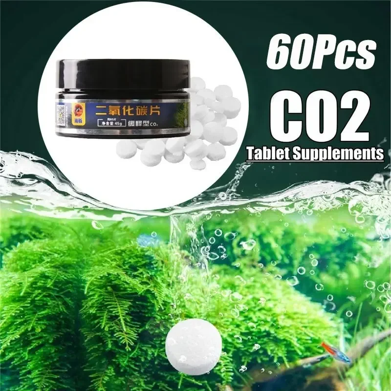 Fish Food 60Pcs/bottle Fish Food Effervescent Aquarium Fertilizer