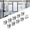 Clips Glass Bracket Clamp Silver Zinc Alloy 10pcs Chrome For Fixing Bathroom Glass Holders Home Shelf Support Shelves 4
