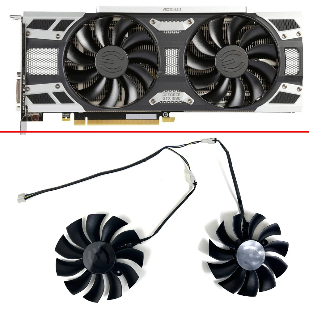 2 Pz Fai Da Te 87Mm 4Pin Pla09215B12H Gtx1080 Ti Gtx1070 1060 Gpu Ventola Per Evga Gtx 1080 1070 1060 Gtx1060 Ventola Della Scheda Video Grafica