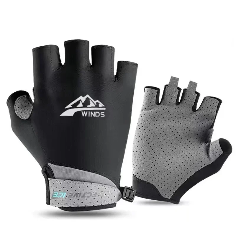 Fishing Gloves Cycling Gloves Sun Protection Breathable Anti-slip Anti-UV Sport Ice Silk Outdoor Running Men Women